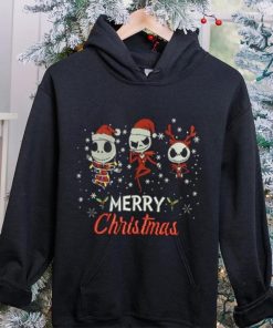 Jack Skellington Merry Christmas Machine Embroidery Effects T Shirt
