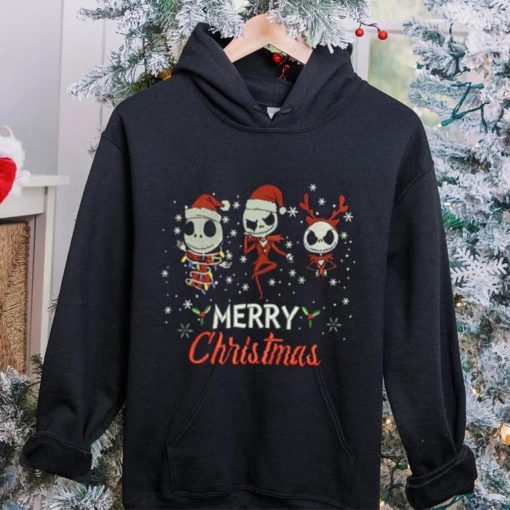 Jack Skellington Merry Christmas Machine Embroidery Effects T Shirt