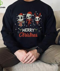 Jack Skellington Merry Christmas Machine Embroidery Effects T Shirt