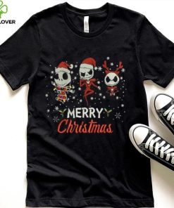 Jack Skellington Merry Christmas Machine Embroidery Effects T Shirt