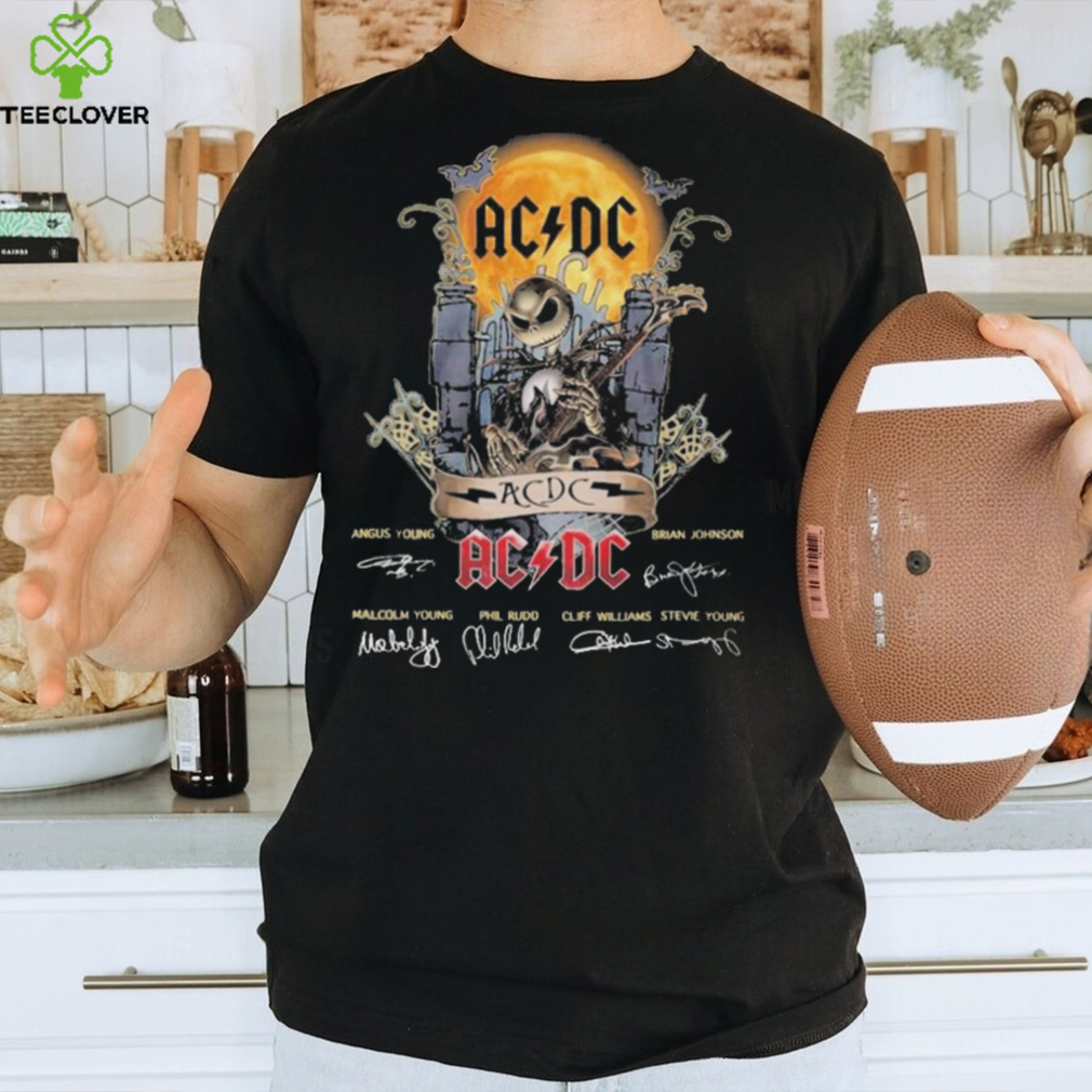 Jack Skellington Mix AC DC Signature Halloween Limited Edition T Shirt Jack Skellington Mix AC DC Signature Halloween Limited Edition T Shirt