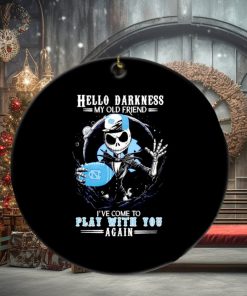 Jack Skellington North Carolina Tar Heels hello darkness my old friend ornament