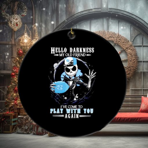 Jack Skellington North Carolina Tar Heels hello darkness my old friend ornament