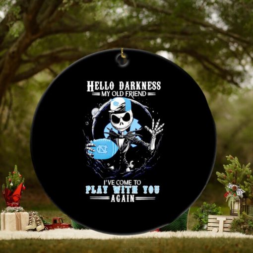 Jack Skellington North Carolina Tar Heels hello darkness my old friend ornament