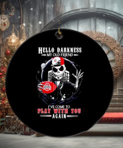 Jack Skellington Ohio State Buckeyes hello darkness my old friend ornament