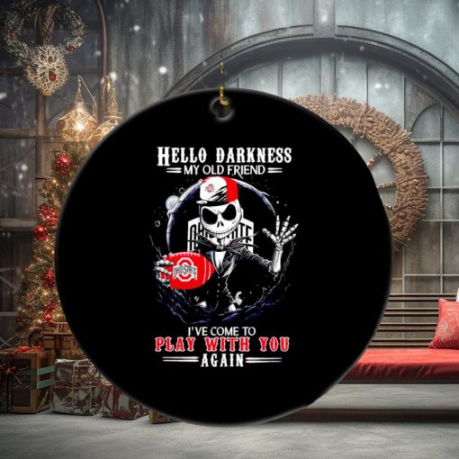 Jack Skellington Ohio State Buckeyes hello darkness my old friend ornament