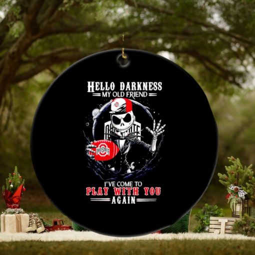 Jack Skellington Ohio State Buckeyes hello darkness my old friend ornament