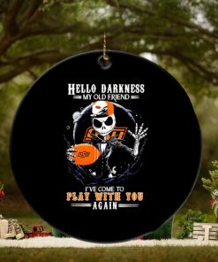 Jack Skellington Oklahoma State Cowboys hello darkness my old friend ornament