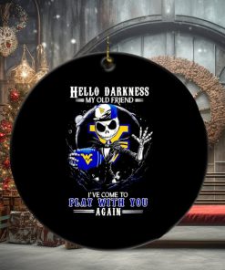 Jack Skellington West Virginia Mountaineers hello darkness my old friend ornament