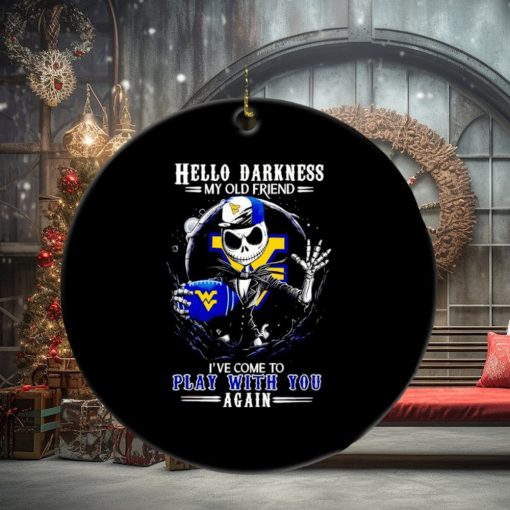 Jack Skellington West Virginia Mountaineers hello darkness my old friend ornament