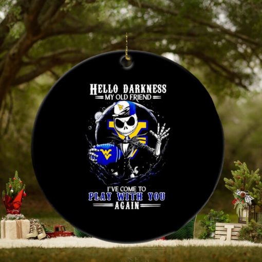 Jack Skellington West Virginia Mountaineers hello darkness my old friend ornament