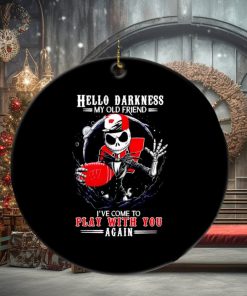 Jack Skellington Wisconsin Badgers hello darkness my old friend ornament