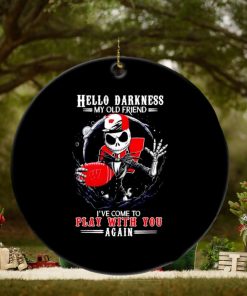 Jack Skellington Wisconsin Badgers hello darkness my old friend ornament