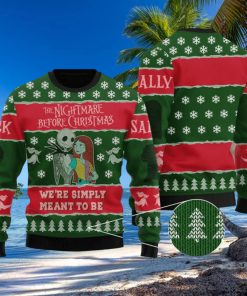 Jack and Sally We’re Simply Meant to Be Christmas For Christmas Gifts Ugly Xmas Wool Knitted Sweater