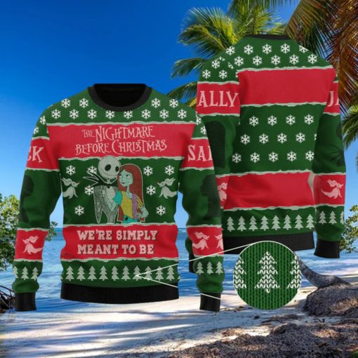 Jack and Sally We’re Simply Meant to Be Christmas For Christmas Gifts Ugly Xmas Wool Knitted Sweater