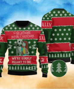 Jack and Sally We’re Simply Meant to Be Christmas For Christmas Gifts Ugly Xmas Wool Knitted Sweater
