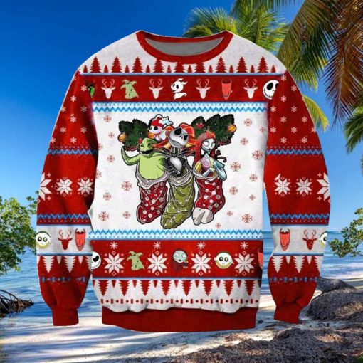 Jack and Sally and Boogie Christmas For Christmas Gifts Ugly Christmas Wool Knitted Sweater