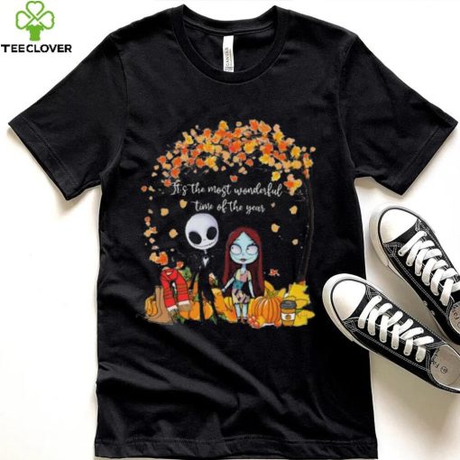 Jack and Sally pumpkin most wonderful time of the year Halloween t hoodie, sweater, longsleeve, shirt v-neck, t-shirt