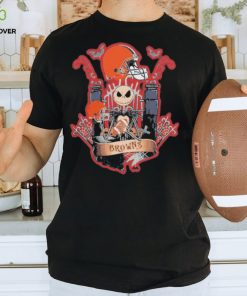 Jack skellington halloween Cleveland browns fan shirt