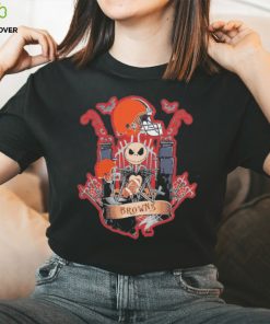 Jack skellington halloween Cleveland browns fan shirt