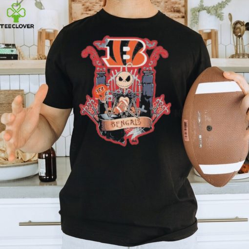Jack skellington halloween cincinnatI bengals fan shirt