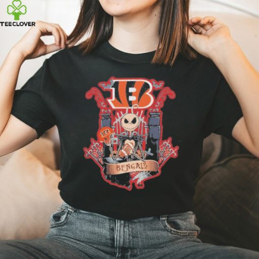 Jack skellington halloween cincinnatI bengals fan shirt