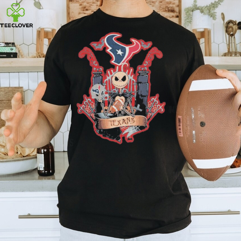 Houston Texans Jack Skellington All Over Printed 3D Shirt Halloween Gift  For Fans