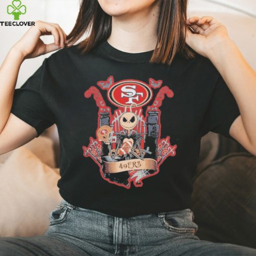 Jack skellington halloween san francisco 49ers fan shirt