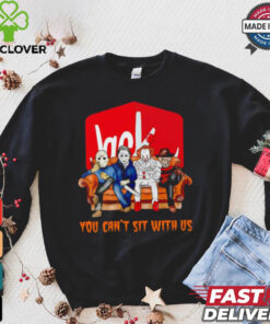 Jack you can’t sit with us Voorhees Myers Pennywise and Krueger Halloween shirt 1 Jack you can’t sit with us Voorhees Myers Pennywise and Krueger Halloween shirt