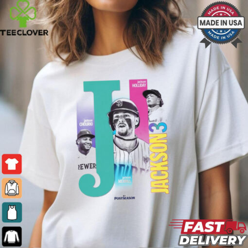 Jackson 3 Jackson Chourio Jackson Merrill and Jackson Holliday 2024 Postseason Shirt