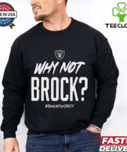 Jackson Powers Johnson Rocking The Brock Bowers OROY Shirt featuring a design that celebrates both Jackson Powers Johnson and Brock Bowers' achievements, perfect for fans supporting these rising stars in football.