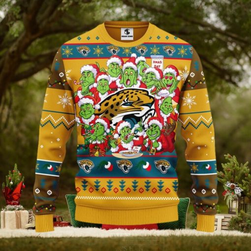 Jacksonville Jaguars 12 Grinch Xmas Day Christmas Ugly Sweater