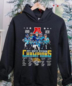 Jacksonville Jaguars 2023 AFC South Division Champions signatures hoodie, sweater, longsleeve, shirt v-neck, t-shirt