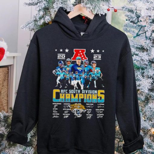 Jacksonville Jaguars 2023 AFC South Division Champions signatures hoodie, sweater, longsleeve, shirt v-neck, t-shirt