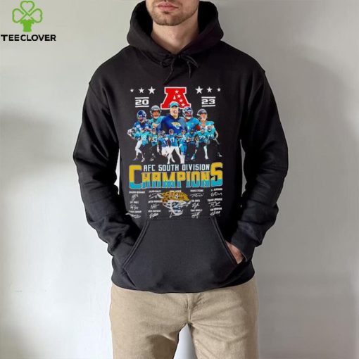 Jacksonville Jaguars 2023 AFC South Division Champions signatures hoodie, sweater, longsleeve, shirt v-neck, t-shirt