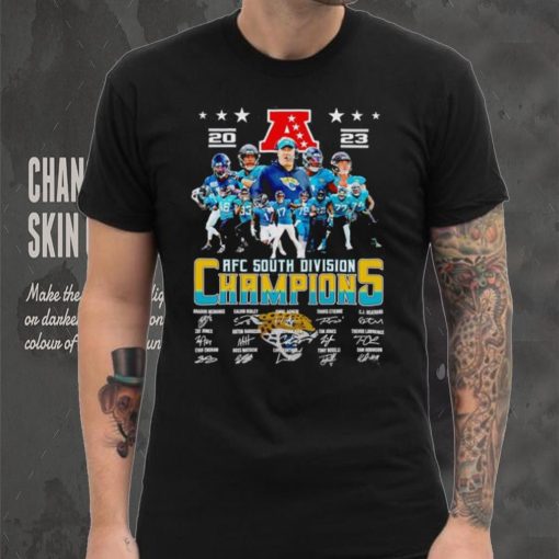 Jacksonville Jaguars 2023 AFC South Division Champions signatures hoodie, sweater, longsleeve, shirt v-neck, t-shirt