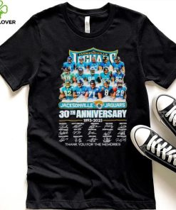 Jacksonville Jaguars 30th anniversary 1993 2023 thank you for the memories hoodie, sweater, longsleeve, shirt v-neck, t-shirt