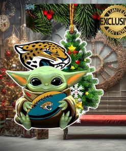Jacksonville Jaguars Baby Yoda NFL Christmas Tree Decorations Ornament