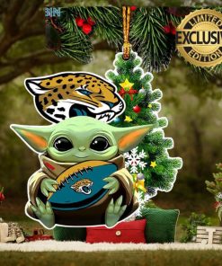 Jacksonville Jaguars Baby Yoda NFL Christmas Tree Decorations Ornament
