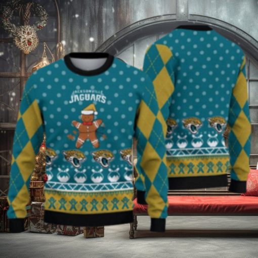 Jacksonville Jaguars Christmas Gingerbread Man Ugly Christmas Sweater Cute Christmas Gift
