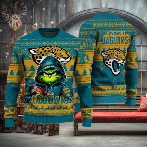 Jacksonville Jaguars Christmas Grinch Knitted Sweater