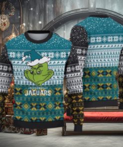 Jacksonville Jaguars Christmas Grinch Knitted Ugly Christmas Sweater AOP Gift For Men And Women