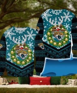 Jacksonville Jaguars Christmas Reindeer Crochet All Over Print 3D Sweater For Fans Gift Christmas