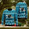 Carolina Panthers Christmas Jack Skellington Face Pattern Ugly Christmas Sweater