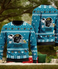 Jacksonville Jaguars Cute The Snoopy Show Football Helmet Christmas Ugly Sweater Gift Holiday