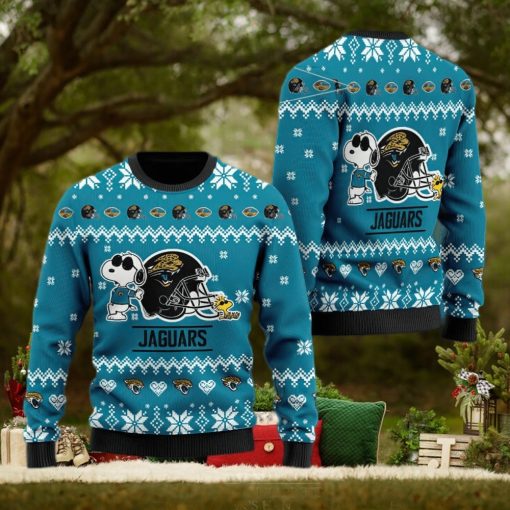 Jacksonville Jaguars Cute The Snoopy Show Football Helmet Ugly Xmas Sweater