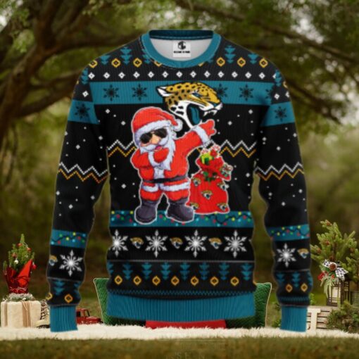 Jacksonville Jaguars Dabbing Santa Claus Ugly Christmas Sweater