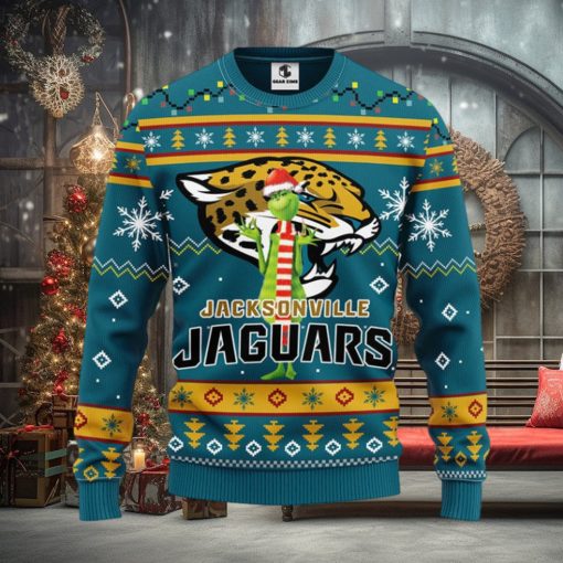 Jacksonville Jaguars Funny Grinch Christmas Ugly Sweater