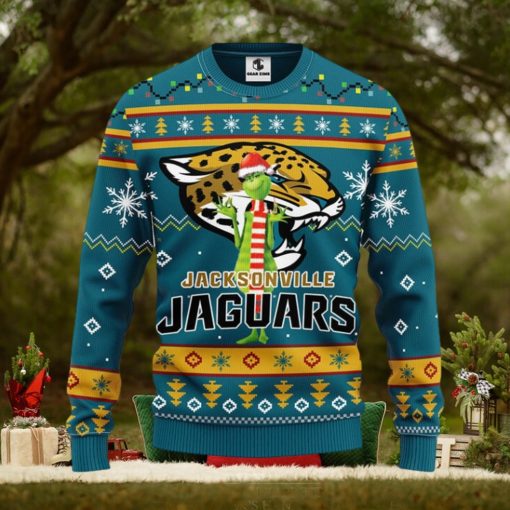 Jacksonville Jaguars Funny Grinch Christmas Ugly Sweater