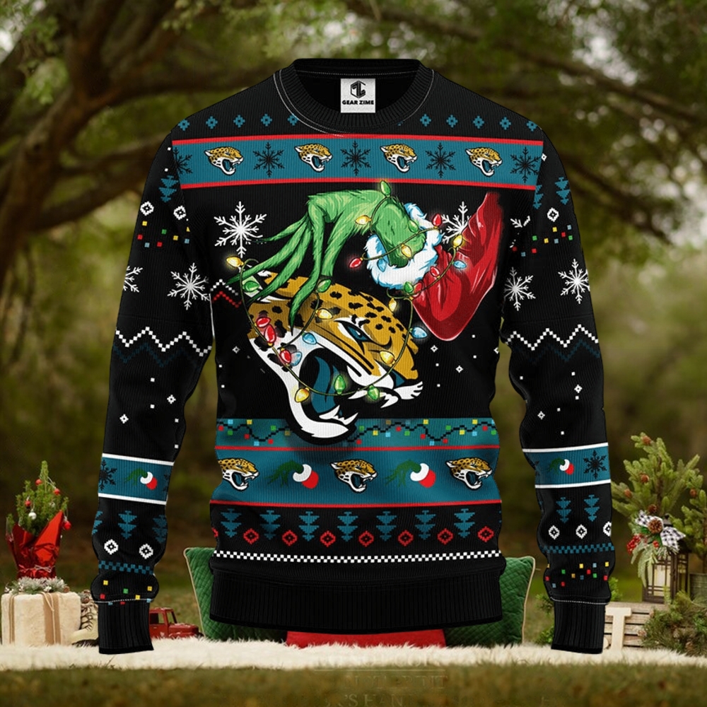 Jacksonville Jaguars Grinch Christmas Ugly Sweater - Teeclover